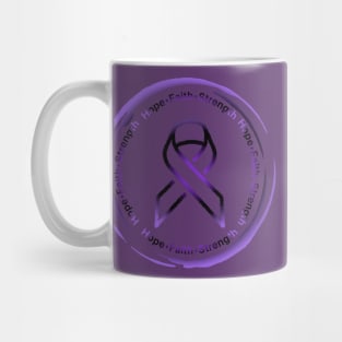 Hope•Faith•Strength Awareness ribbon (Purple&Black) Mug